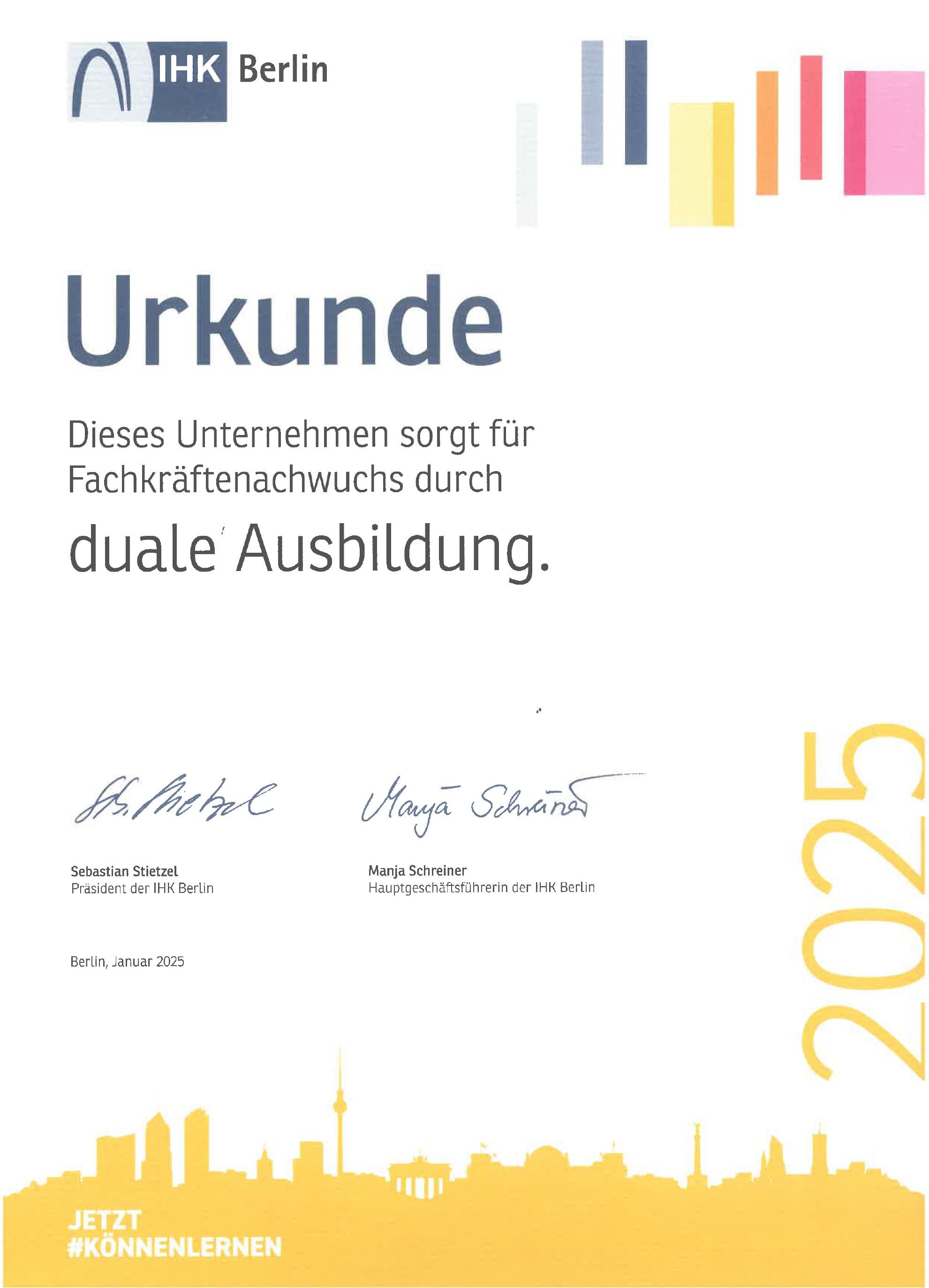 Dieses Unternehmen sorgt für Fachkräftenachwuchs durch duale Ausbildung.